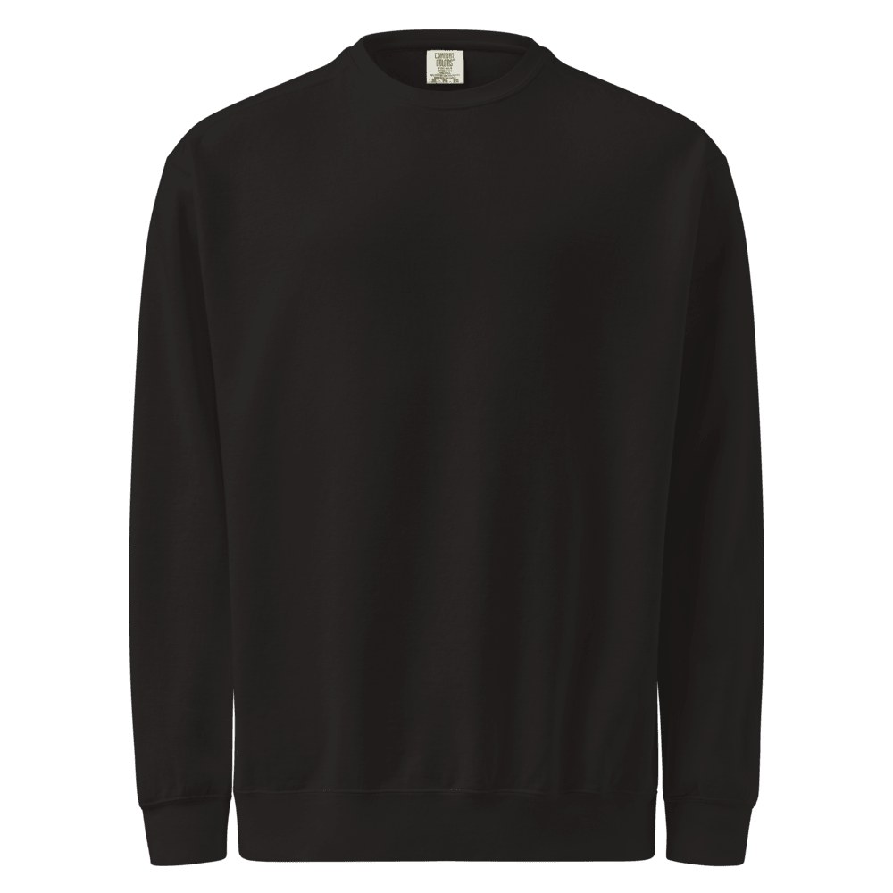 Men's Champion Crewneck Sweatshirt, a placeholder design preview (family mark, glyph and tagline composed over a flat product color); not a live product photo