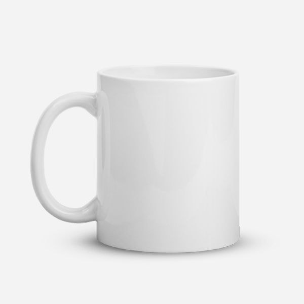 White Glossy Mug, product photo
