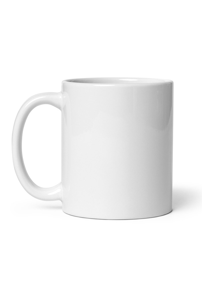 White Glossy Mug, the base product before your customization is applied